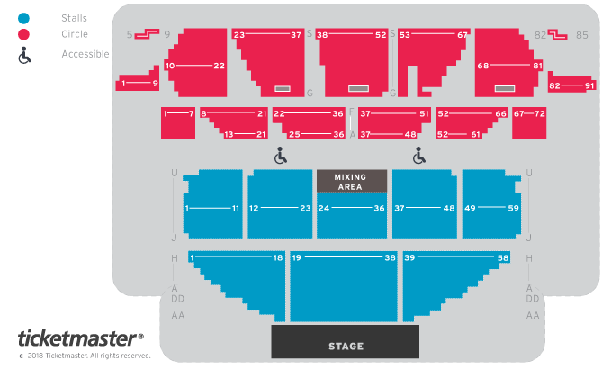 Venue seating chart for Billy Ocean for reference only
