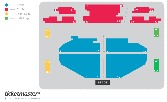 Venue seating chart for Miss Americana - A Tribute to Taylor Swift for reference only