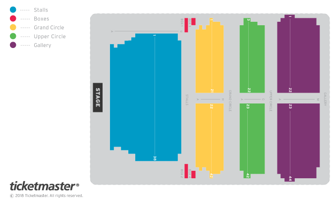 Venue seating chart for Miss Americana - A Tribute to Taylor Swift for reference only