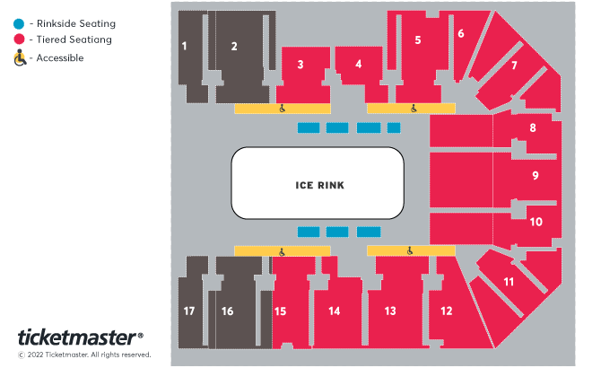 Venue seating chart for Disney On Ice presents Find Your Hero for reference only